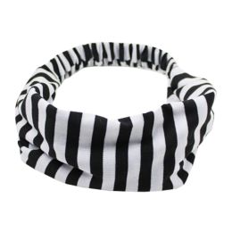 Fashion Elastane Yoga/Cosmetic Headbands Head Wrap Sports Hair Band Black/White