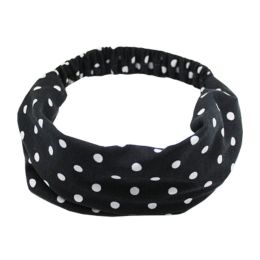 Fashion Elastane Yoga/Cosmetic Headbands Head Wrap Sports Hair Band Dots Black