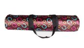 Multifunctional Women's Canvas Yoga Mat Bag,Coffee C Word Lines