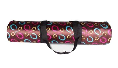 Multifunctional Women's Canvas Yoga Mat Bag,Coffee C Word Lines
