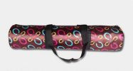 Multifunctional Women's Canvas Yoga Mat Bag,Coffee C Word Lines