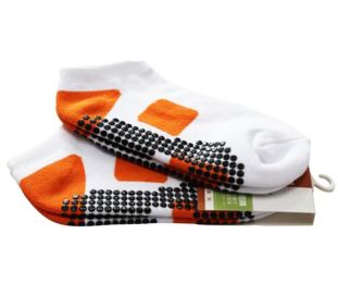Non Slip Wearable Orange Yoga Socks Breathable Soft Socks