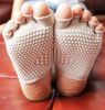 Fashion Cotton Semi palm Toe Yoga Socks Non Slip Absorbent Socks-White