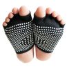 Fashion Cotton Semi palm Toe Yoga Socks Non Slip Black Socks