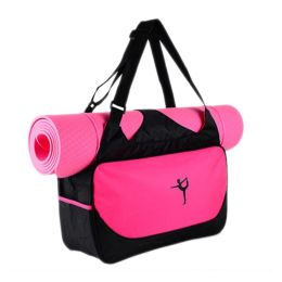 Outdoor Sport Bag Waterproof Training Yoga Bag Thicken Exercise Yoga Mat Bag-Rose Red