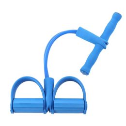 Fitness Equipment Crunches Chest Expander/Yoga Pedals Elastic Rope Blue