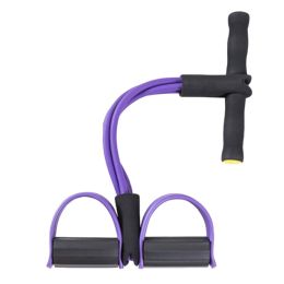 Crunches Chest Expander/Yoga Pedals Elastic Rope Enhanced Edit Purple