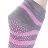 Pink Non Slip Half Toe Yoga Socks Strong Grip Toeless Socks Cotton