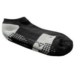Pilates Non Slip Yoga Socks Strong Grip Breathable Cotton Socks for Women Black