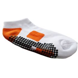 Womens Yoga Non Slip Socks Strong Grip Breathable Cotton Socks Orange