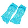 Professional Women's Non-Slip Socks Full Toe Yoga Socks Pilates Socks,Blue