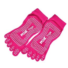 Professional Women's Non-Slip Socks Full Toe Yoga Socks Pilates Socks,Red