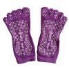 Professional Women's Non-Slip Socks Full Toe Yoga Socks Pilates Socks,Purple