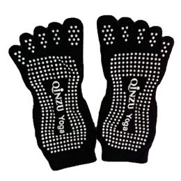 Professional Women's Non-Slip Socks Full Toe Yoga Socks Pilates Socks,Black