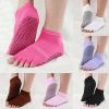 Pure Women's Non Slip Half Toe  Yoga Socks Cotton Toeless Pilates Socks,Gray