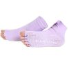 Women's Non-Slip Half Toe Yoga Socks With Grip 2 Pairs Set,Purple