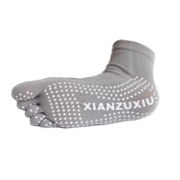Women's Non Slip Full Toe Yoga Socks With Grip 2 Pairs Set,Grey