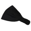 Women Girls Simple design Sweaty Bands Wide Yoga Hairband Elastane Black