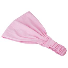 Women Girls Simple design Sweaty Bands Wide Yoga Hairband Elastane Pink