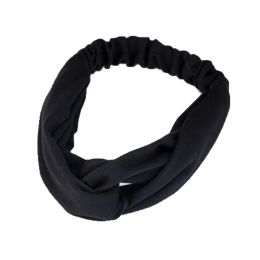 Women Girls Stauros design Yoga Hairband Sport Elastane Sweaty Headband Black