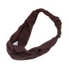Women Girls Stauros design Yoga Hairband Sport Elastane Sweaty Headband Brown
