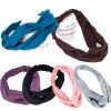 Women Girls Stauros design Yoga Hairband Sport Elastane Sweaty Headband Brown