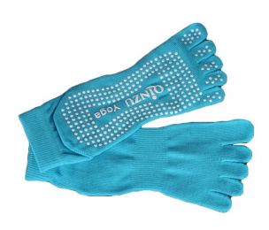Slip Yoga Toe Socks - Toe Socks Ladies Thick Socks Yoga--Blue