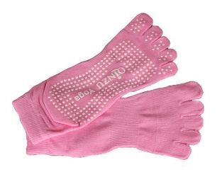 Slip Yoga Toe Socks - Toe Socks Ladies Thick Socks Yoga--Pink