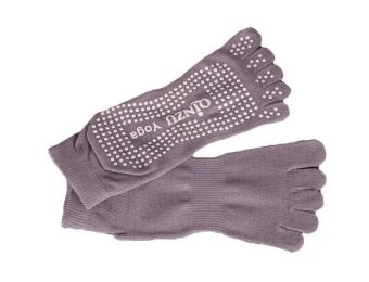 Slip Yoga Toe Socks - Toe Socks Ladies Thick Socks Yoga--Gray