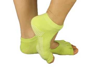 Slip Yoga Toe Socks - Toe Socks Ladies Thick Socks Yoga--Toe Halter--Green