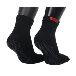 Black Yoga Socks Full Five Toe with Grips Non-Slip Yoga Socks S/M