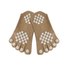 Women's Cotton Air Yoga Spcks Non-Slip Yoga Socks, M, Beige