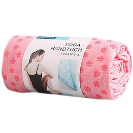Microfiber Non Skid Yoga Mat Towel 183*61 CM Pink Yoga Towel with Mesh Bag