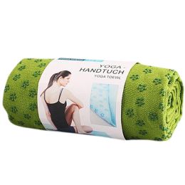Microfiber Non Skid Yoga Mat Towel 183*61 CM Green Yoga Towel with Mesh Bag