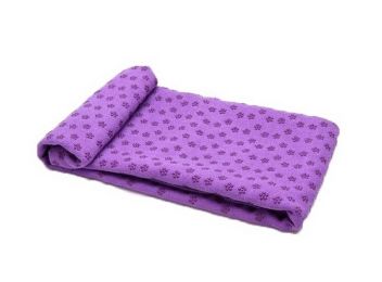 Microfiber Non Skid Yoga Mat Towel 183*61 CM Purple Yoga Towel with Mesh Bag