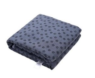 Microfiber Non Skid Yoga Mat Towel 183*61 CM Grey Yoga Towel with Mesh Bag