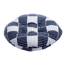 Japanese Style Linen Yoga Bolster Tatami Floor Round Cushion(Lattice,17")