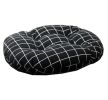 Japanese Style Linen Yoga Bolster Tatami Floor Round Cushion(Black,17")