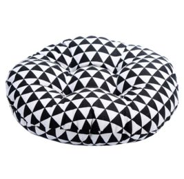 Japanese Style Linen Yoga Bolster Tatami Floor Round Cushion(Triangle,17")