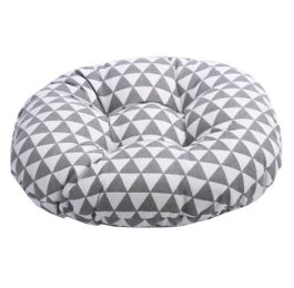 Japanese Style Linen Yoga Bolster Tatami Floor Round Cushion, 17"