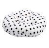 Japanese Style Linen Yoga Bolster Tatami Floor Round Cushion(Dots,17")