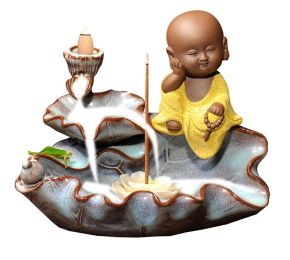 Porcelain Monk Design Incense Burner