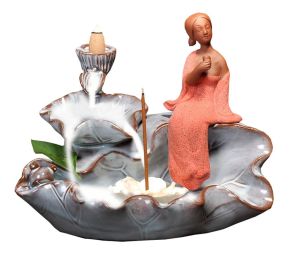 Ceramic Backflow Censer Tower Holder for Yoga Room