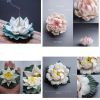 Porcelain Incense Burner Incense Stick Burner Holder (Pink Flower)