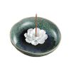 Incense Holder  Porcelain Decorative Flower Incense Stick Holder Burner Bowl