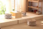 Japanese Style Tatami Pad Balcony Floor Cushions Meditation Yoga,Black Bottom