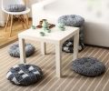 2 Pack Japanese-style Round Tatami Cushions, Waves Patterned Bay Window Cushions