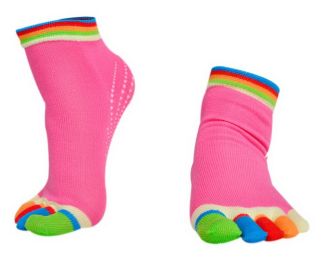 Yoga Socks Non-slip Multicolor Full Toe Socks Women Yoga Supplies Socks Rose Red