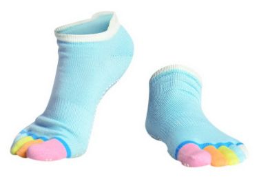 Yoga Socks Non-slip Multicolor Full Toe Socks Yoga Supplies Barre Socks Sky Blue