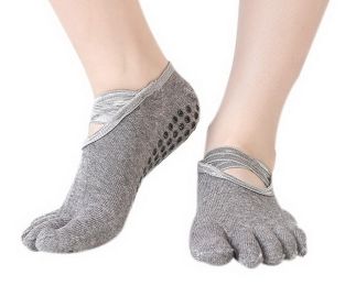 Yoga Socks Cotton Anti Skid Cross Belt Style Full Toe Socks Dancing Socks, Black